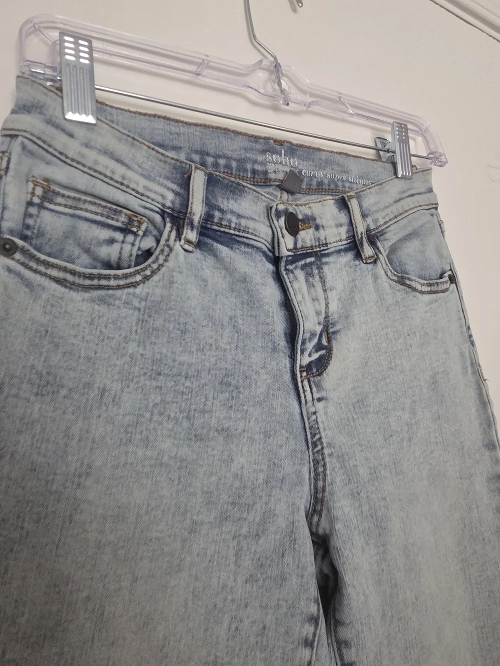 Soho New York & Co Curvy Super Skinny Jeans Size 4 Light Acid Wash